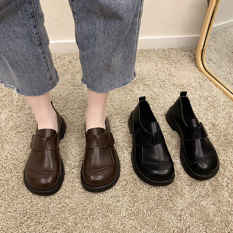 シングルスプリングオータムバックルレザー 靴 シューズ 春物 秋物 スクウェア 部族の婦人靴79133479196