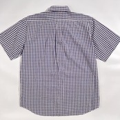 NEWYORKER ニューヨーカー ギンガムチェック柄 シアサッカー BD ボタンダウン 半袖 シャツ EX.LARGE /ブルー レッド系 メンズ