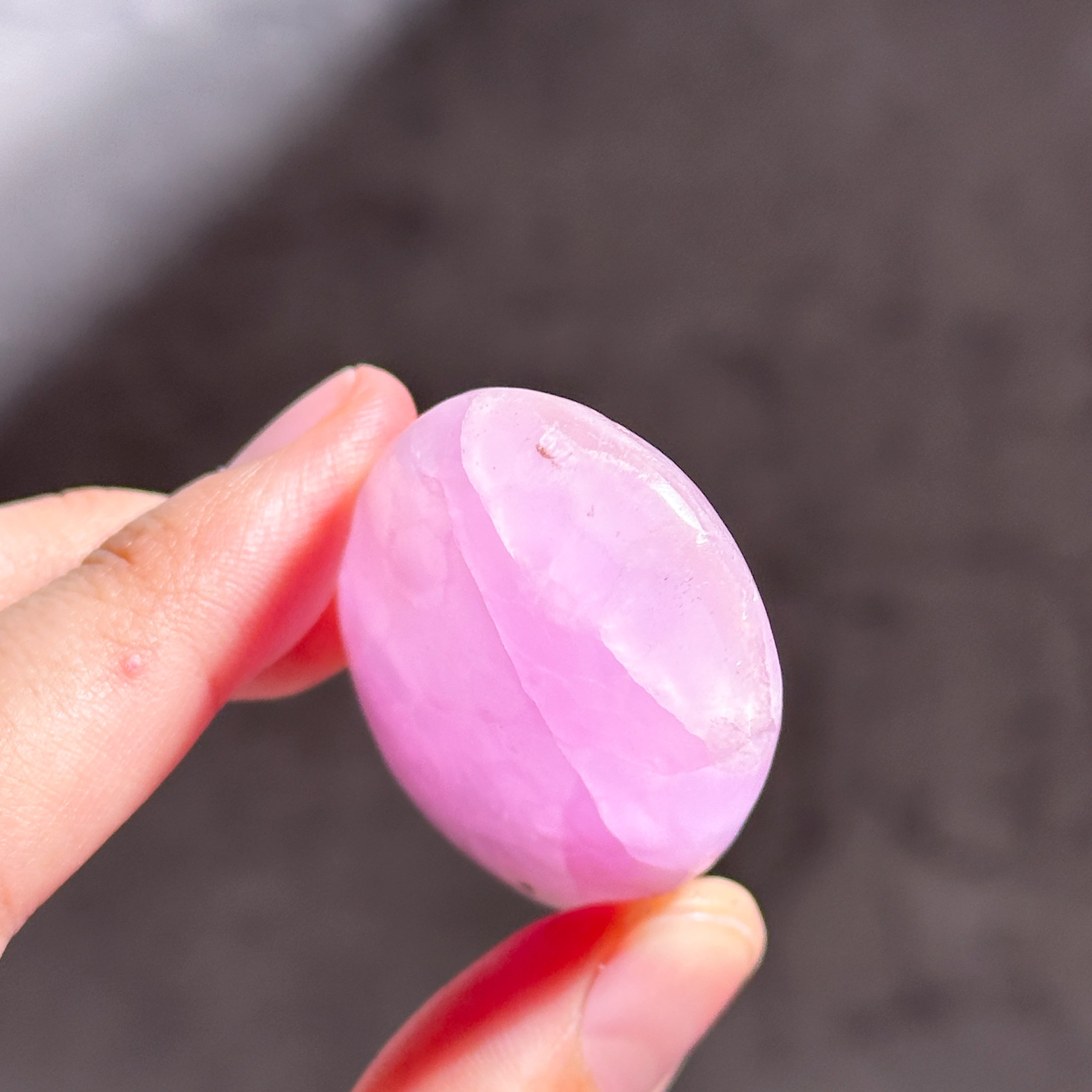 高品質】ピンクアラゴナイト パームストーン 83◇Pink Aragonite Palm