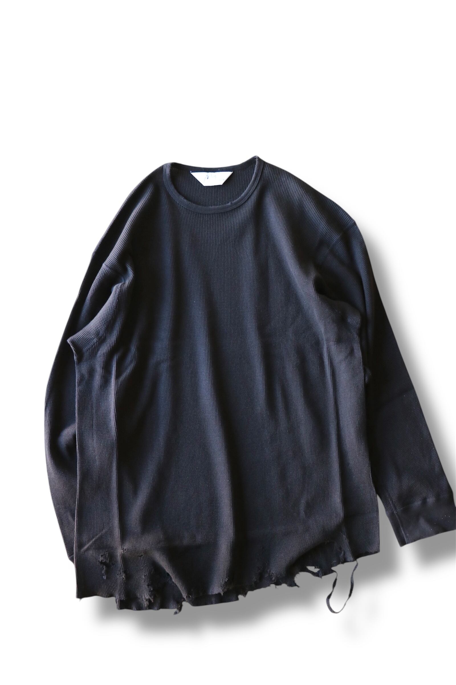 Ancellm - DAMAGE WAFFLE CREW LS - / ANC-STD-CT03 / アンセルム