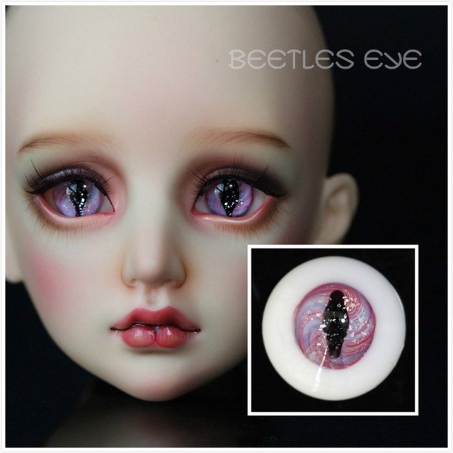 ドール用グラスアイ eye  猫アイ 動物目 獣瞳タイプ 赤系ピンク H-30 14mm/16mmサイズ人形用 球体関節人形用/Dolly Planet