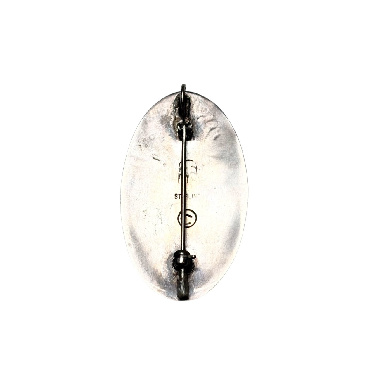 Hopi Beauford Dawahoya overlay silver pendant pin