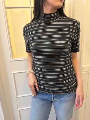 BURBERRY/ Vintage border navy Tops (O)