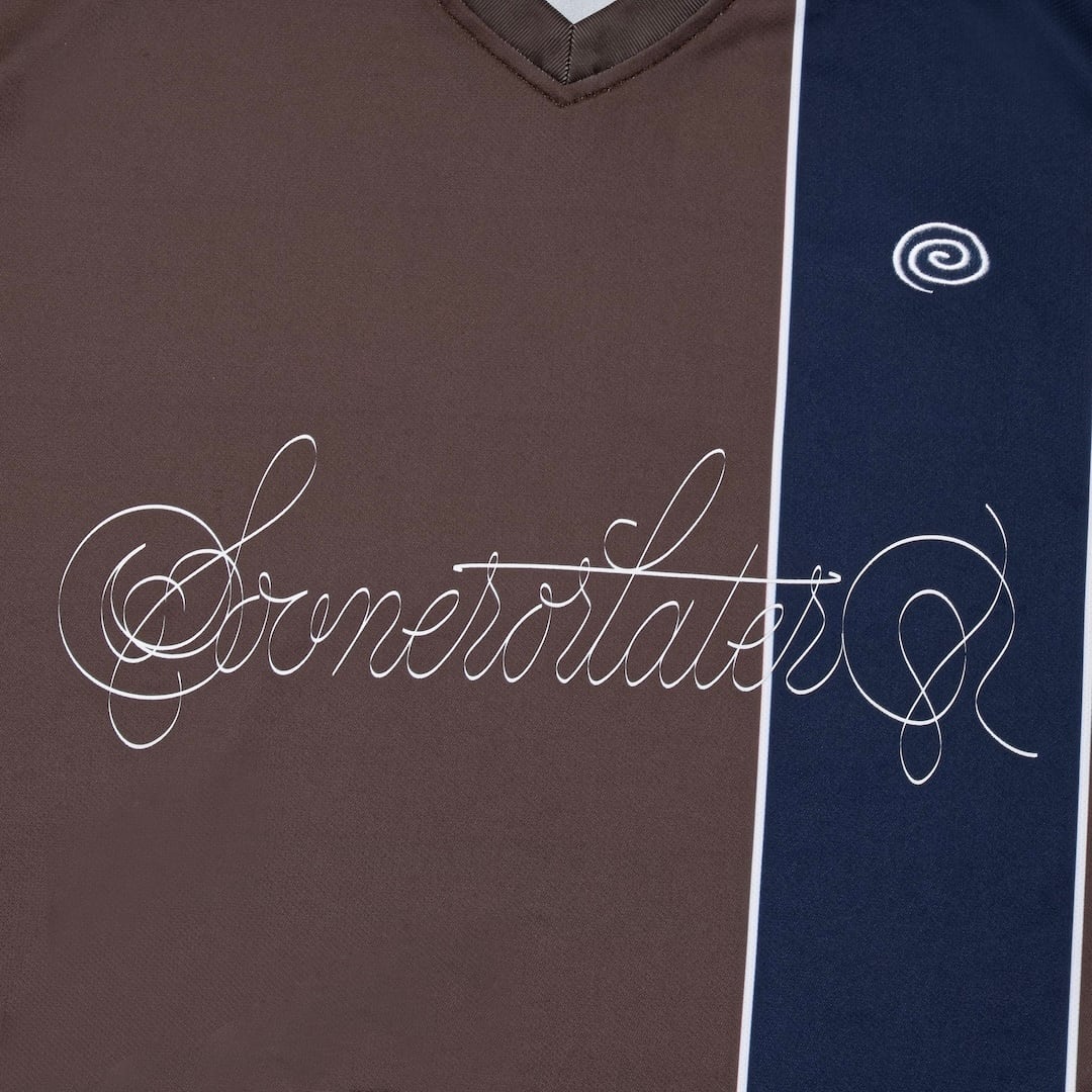 SOL Cursive Logo Soccer Shirt (BROWN) | SO SHOP & HOSTEL NAKAMEGURO