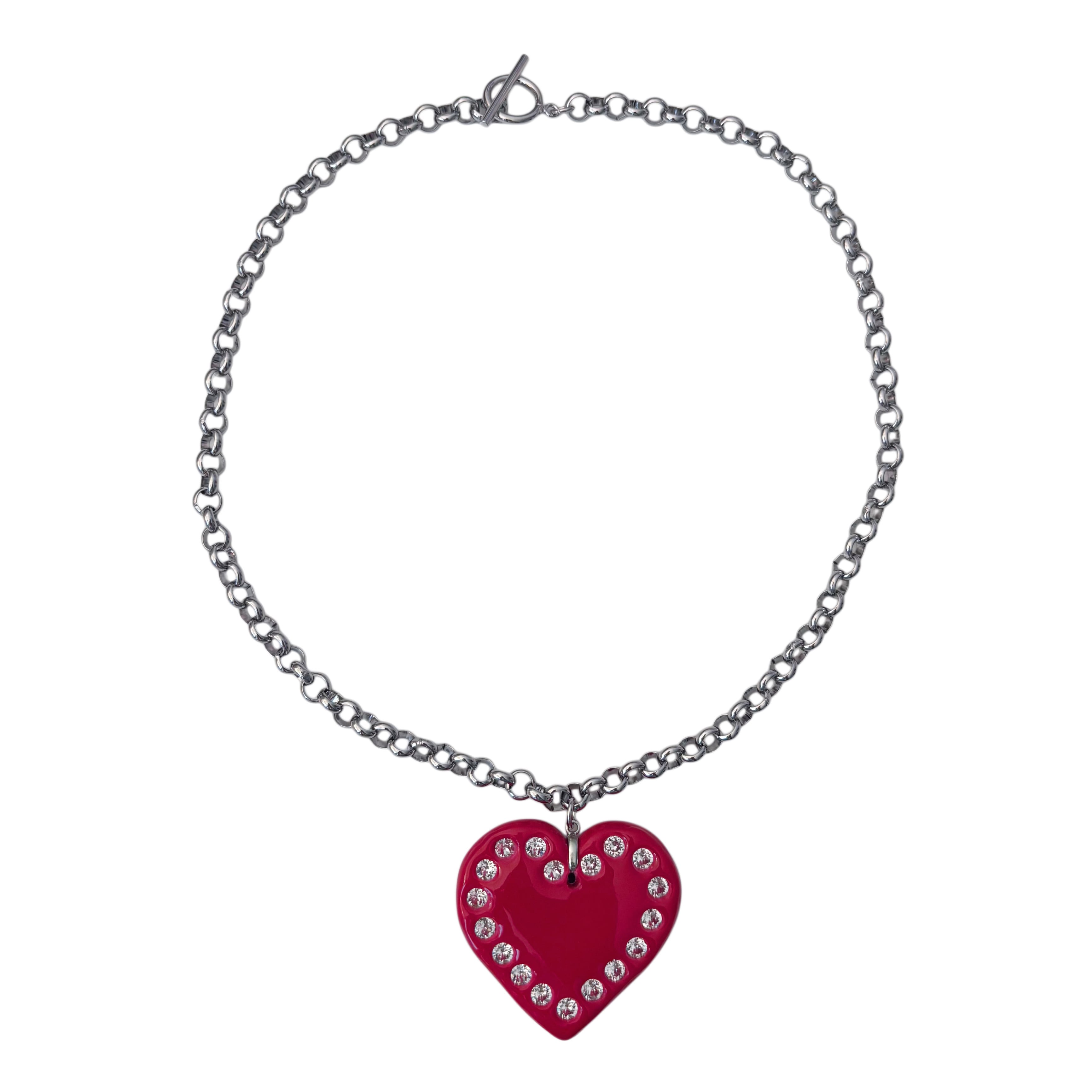 Crystal Heart Necklace – RED | KIKI