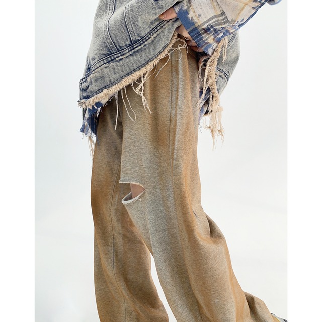 retro damaged sweatpants　レトロダメージスウェットパンツ　J0686