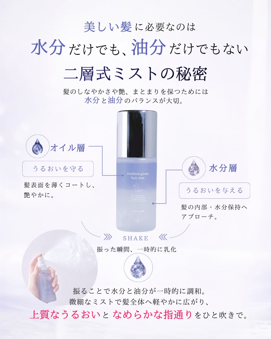 コラボクーポンあり❄︎オーディショングロッシーヘアミスト | yukino