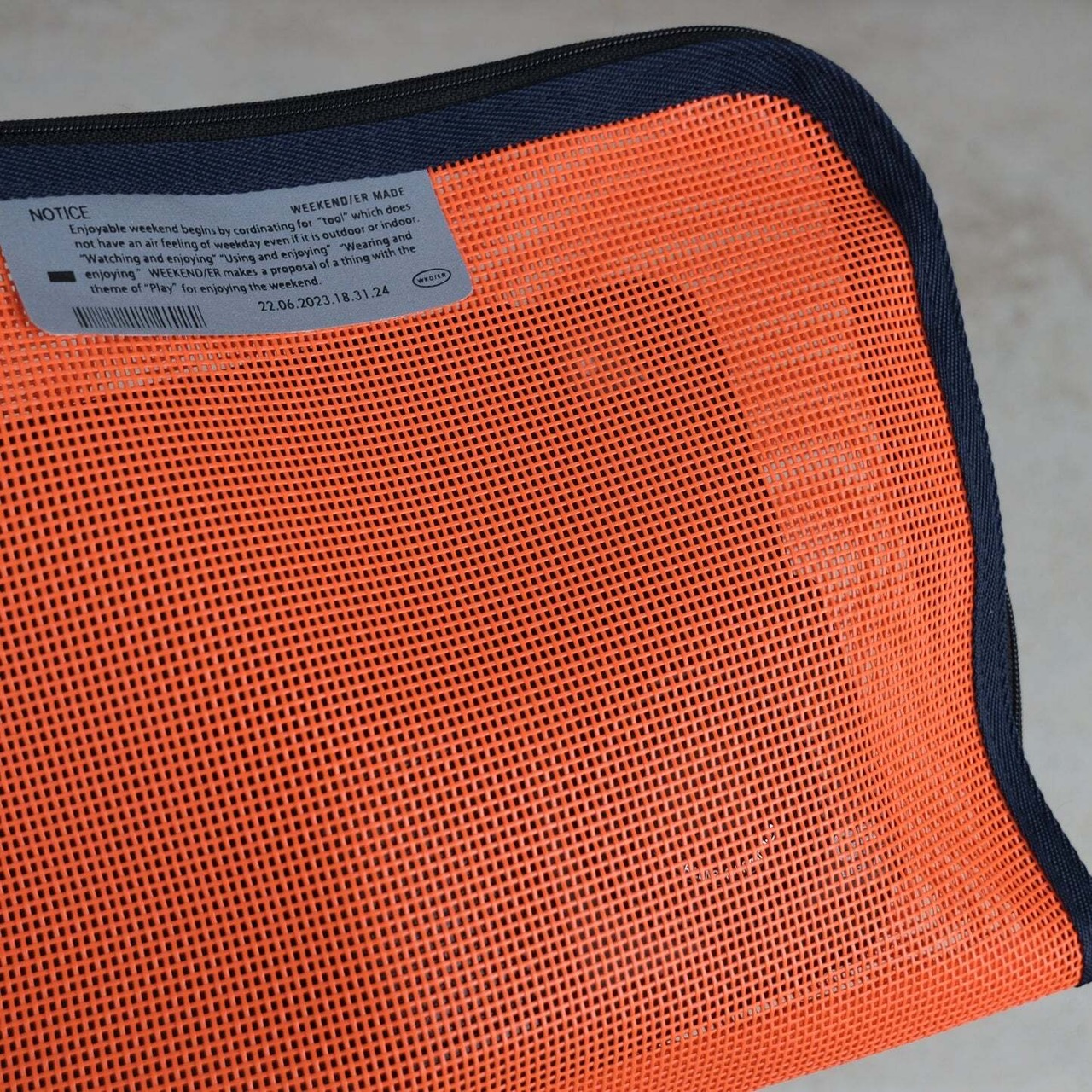 [WEEKENDER] PVC MESH FLAT CASE/ORANGE/フラットポーチ/A5