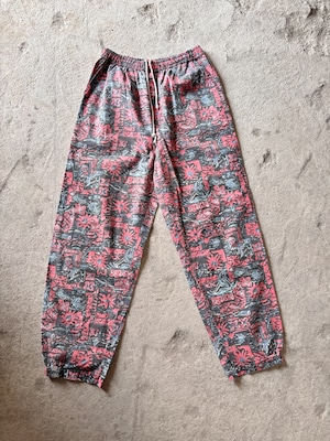 90～00s OFF SHORE/Beach pants/M/総柄ビ－チパンツ/イ－ジ－パンツ/レッド/ブル－/オフショア