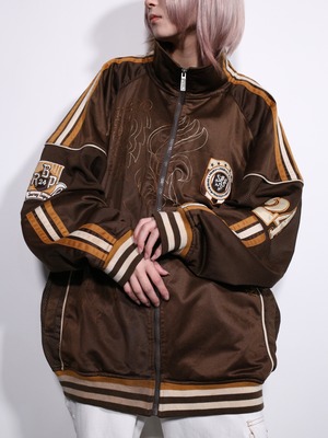 "Rawblue" 刺繍 wappen switching design special track jacket