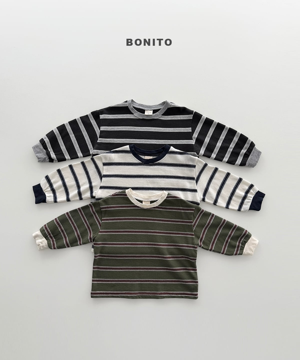 haru stripe shibori tee【BONITO】※9月中旬発送予定