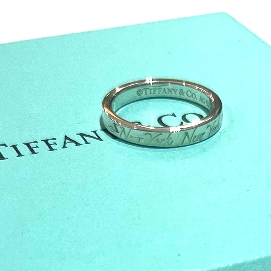Tiffany & Co. スターリングシルバーアクセサリー TIFFANY＆CO】【7.5号】2369ティファニーaddressナローリング 指輪