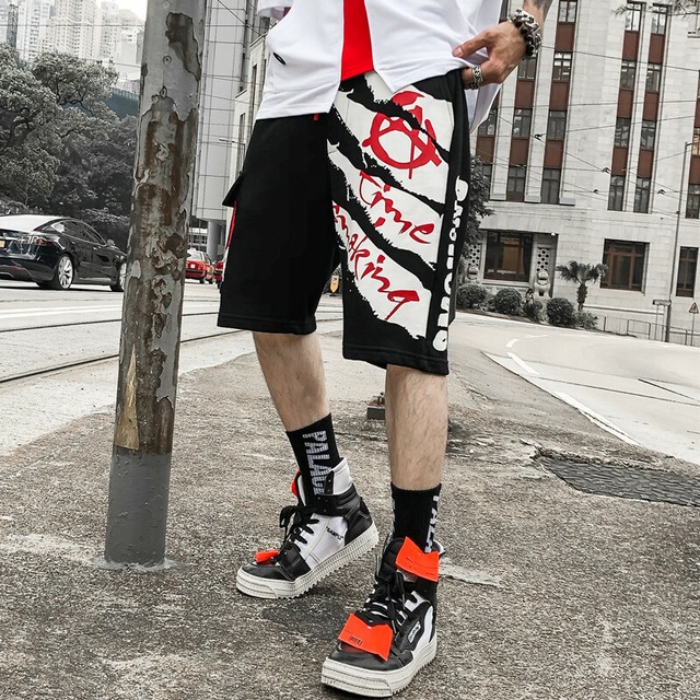 春夏新作 ハーフパンツ ショートパンツ メンズ ストリート ヒップホップ ダンス ぐるぐる