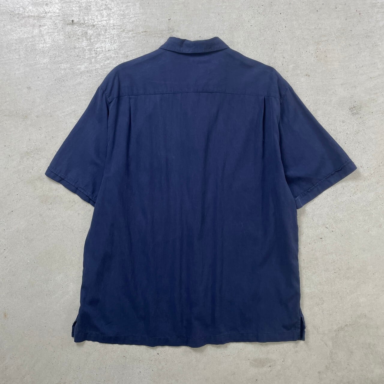 caribbean シルク×コットン オープンカラーシャツ メンズXL 古着 開襟