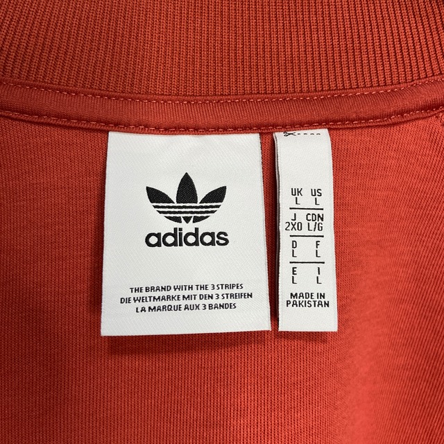 adidas トラックジャケット 橙カラー L ジャージ ワンポイント