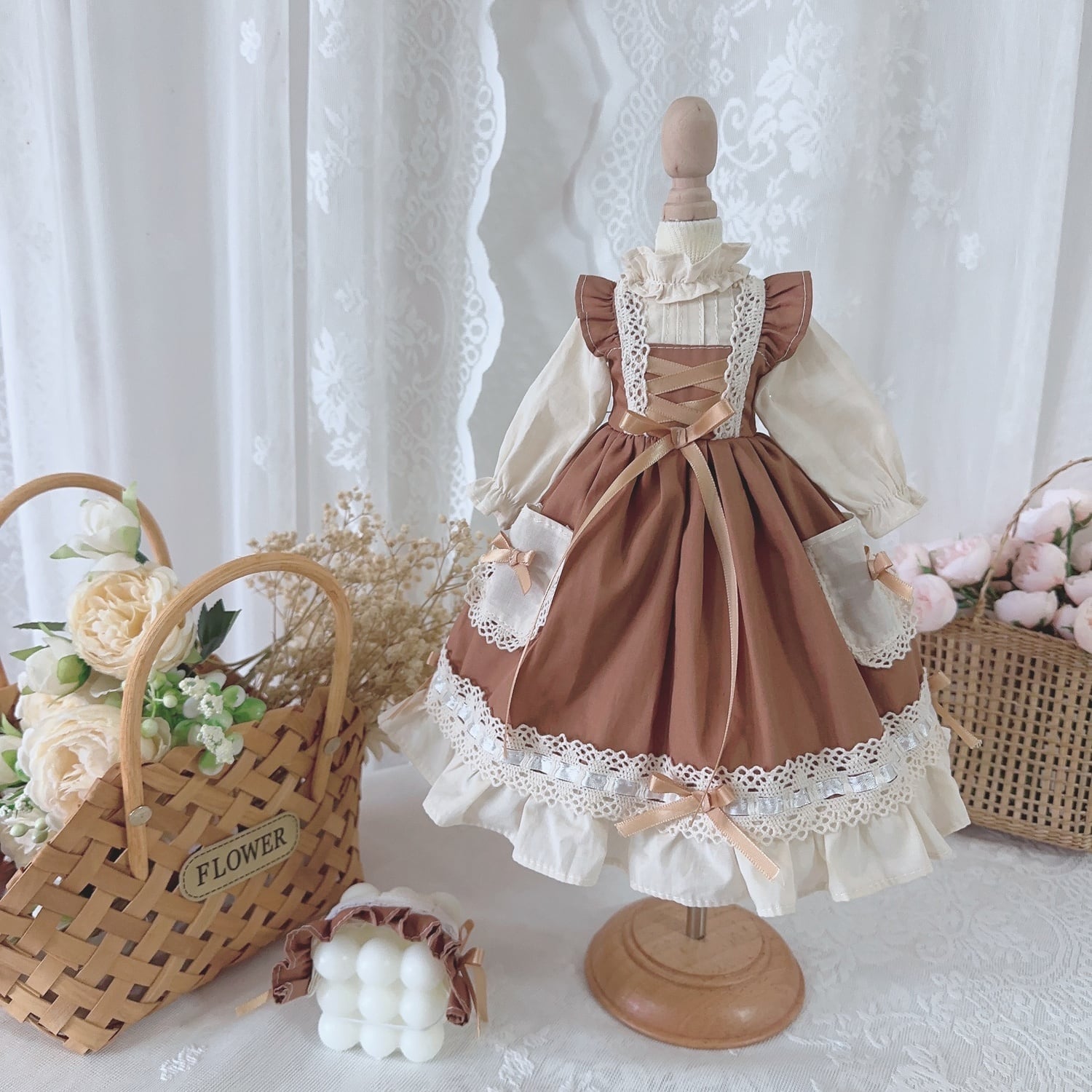 DD,SD,MDD,MSD,幼SDサイズ 女の子 リボンドレス ハンドメード | ドール