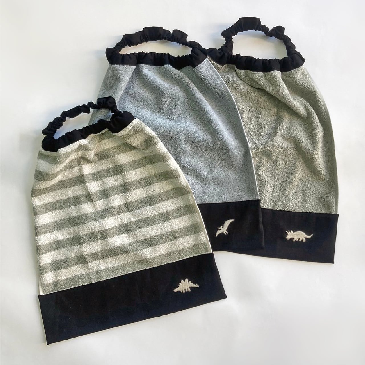 おりこうエプロン 二重 恐竜 ダイナソー 6枚 簡単 男の子 エプロン  