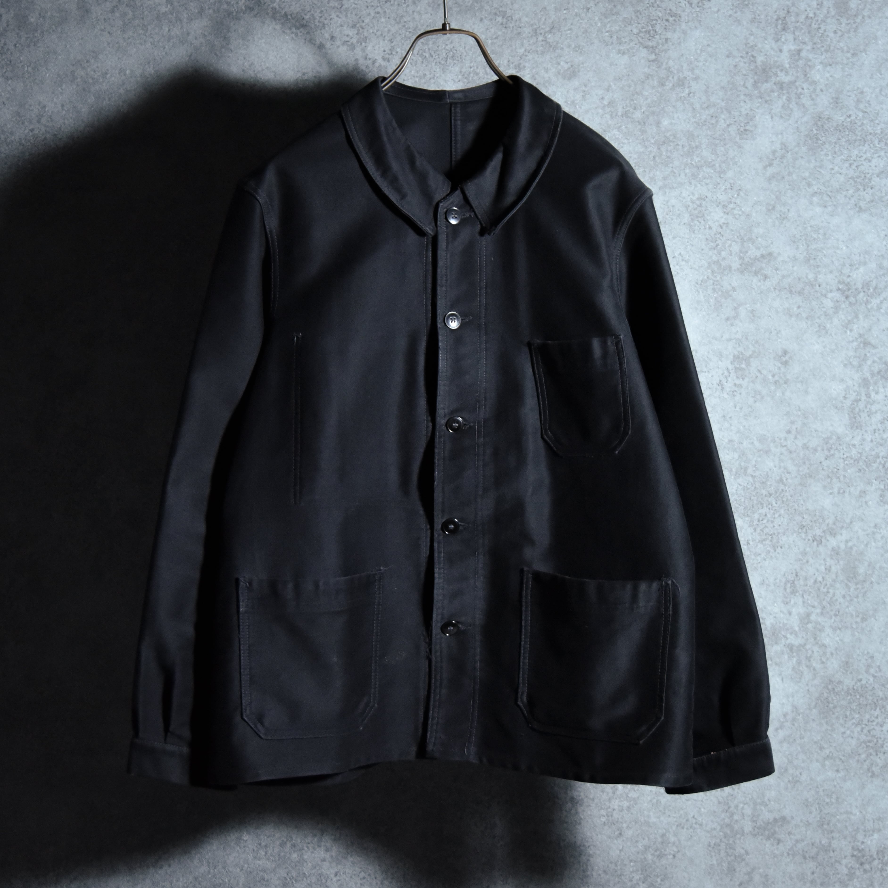 60s Le Favori Black Moleskin French Work Jacket ブラック