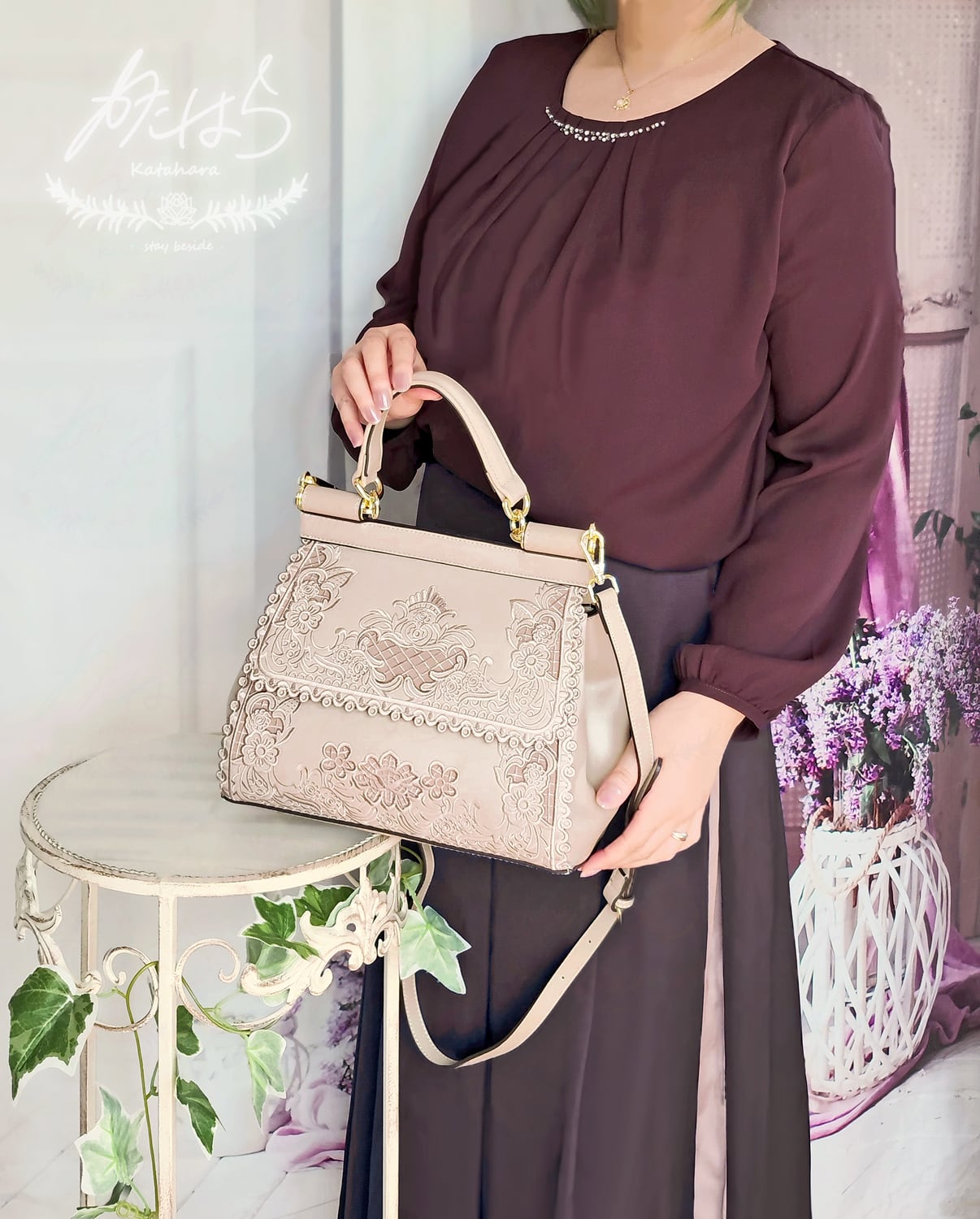 刺繍トップハンドルバッグ Splendeur | 方原 ❀ 刺繍屋かたはら