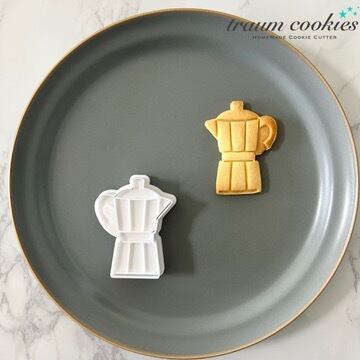 【単品販売】マキネッタ・カフェのミニクッキー型 スタンプ付き【エスプレッソ・コーヒー・coffee・カフェラテ】