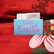 フラダンス 衣装 Aloha Emika アロハエミカ パウスカート レッド系 日本製 プルメリア柄 レイ柄 シングル シンプル かわいい 華やか 鮮やか 明るい 赤 ハワイアン アロハ ハワイアンプリント フラ ダンス レッスン 練習 グリーン系 ホワイト系