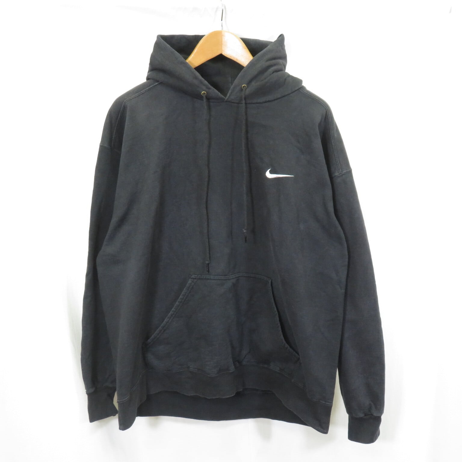 90s~ NIKE ナイキ プルオーバー スウェット パーカー 黒 L