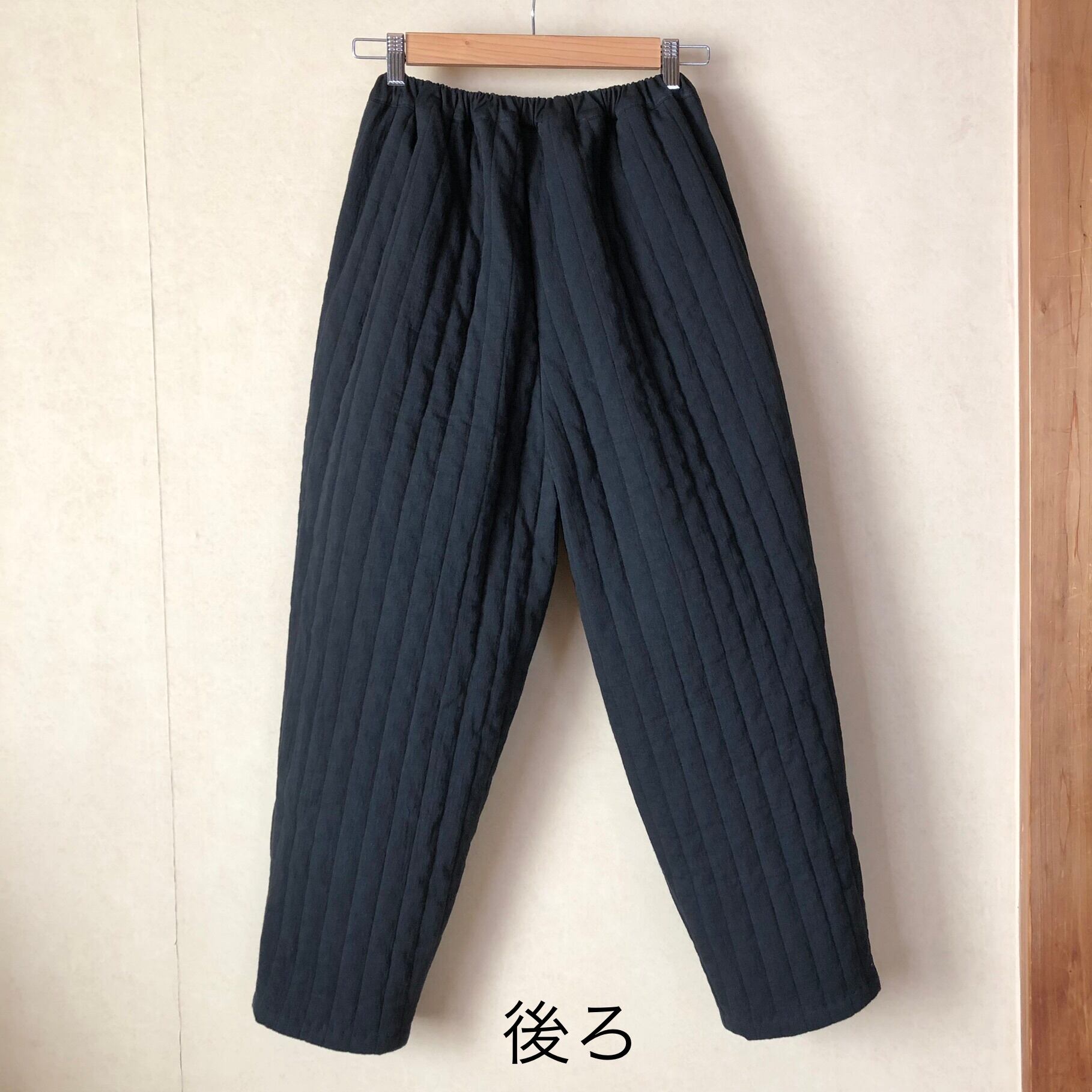 ブラックキルティングパンツ sale! タック入りキルティングパンツ ブラック | yuki kawaguchi web shop