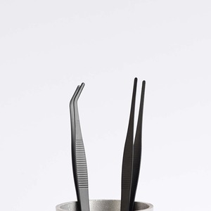 ピンセット 18cm ブラック 2本セット