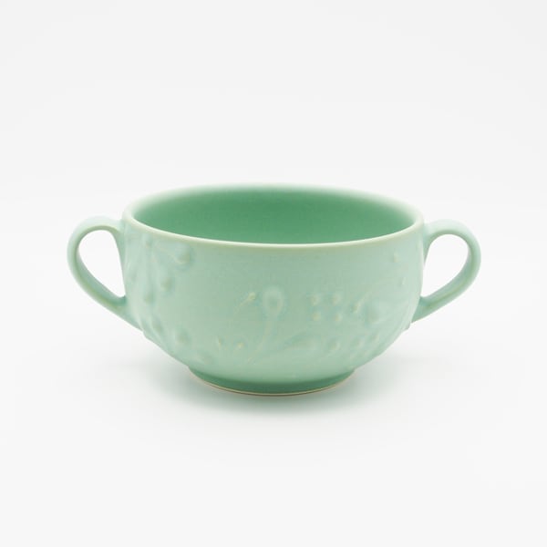 佐々木しず 丸型スープ碗 水浅葱