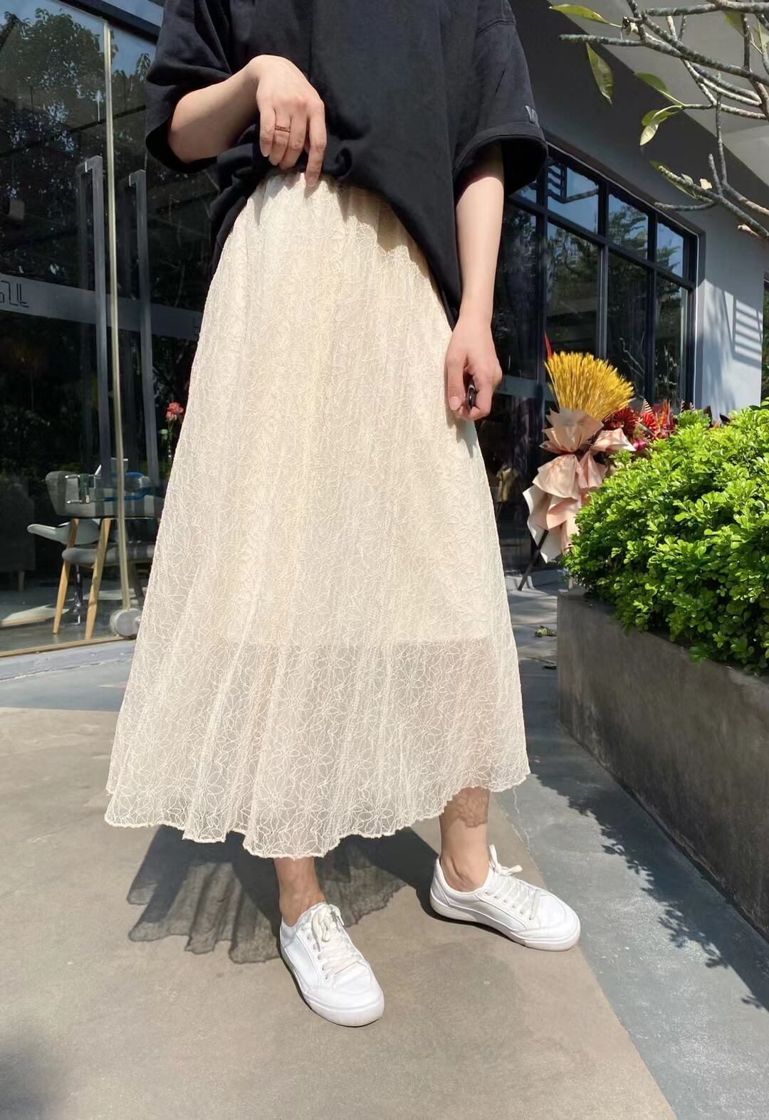 花柄レーススカート　AJ1365-E007