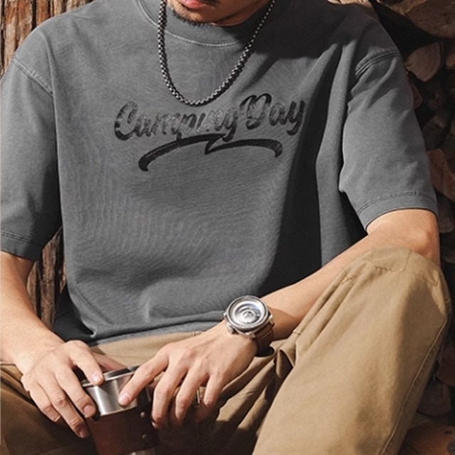 シンプルプリント半袖Tシャツ 225577