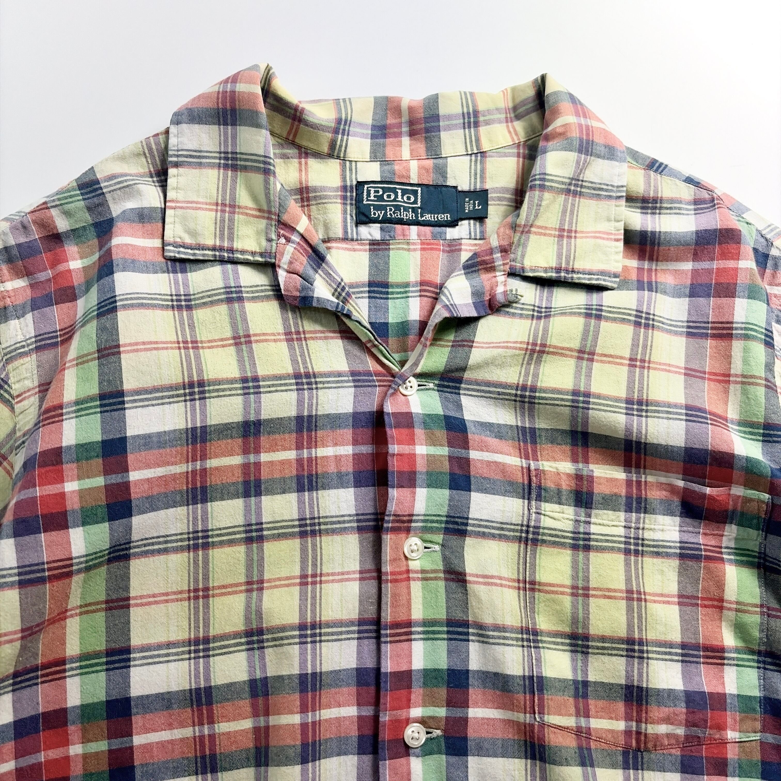 90s Polo Ralph Lauren Open Collar Plaid Shirt