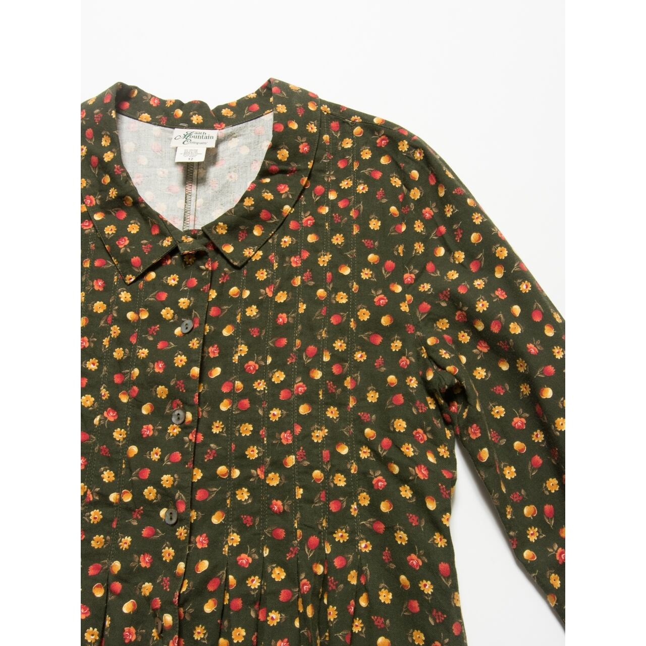 【Faith Mountain Company 】Made in USA long sleeve one-piece（アメリカ製 総柄ワンピース 長袖）8e