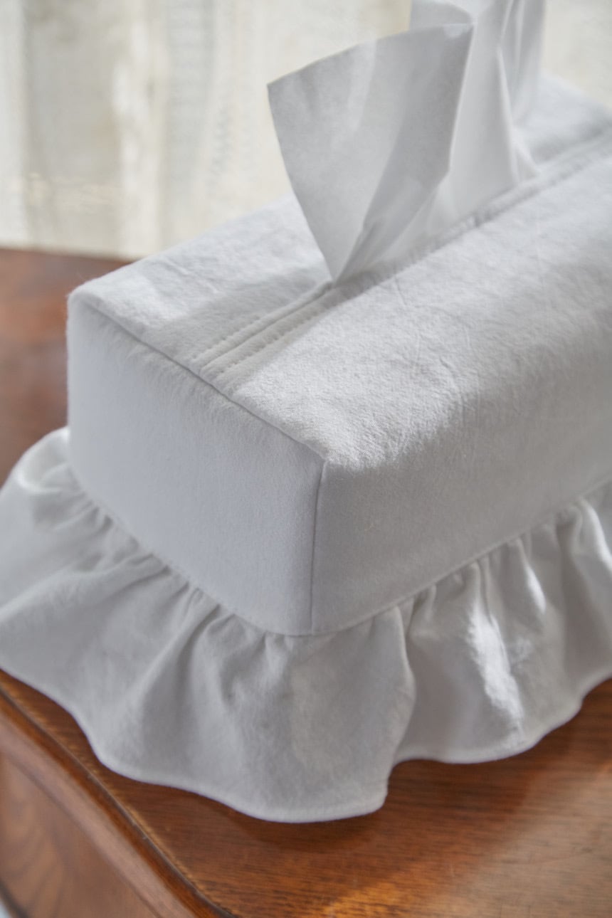 frill washing tissue cover 2colors / フレンチ フリル ウォッシング