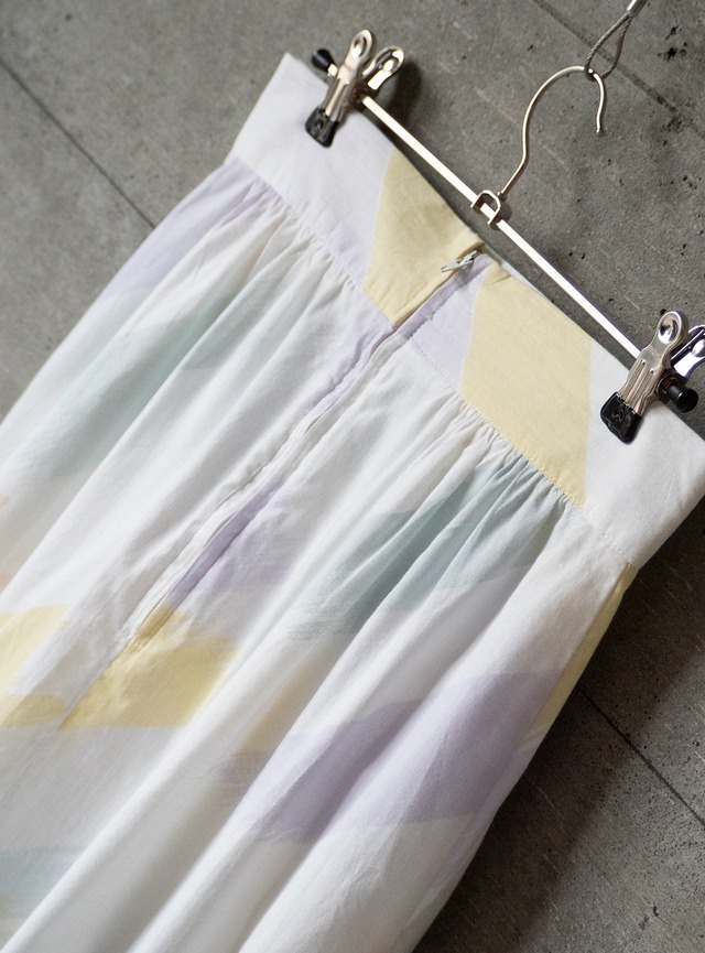 "Ann Stevens" 1980s Broadcloth brush stroke skirt
