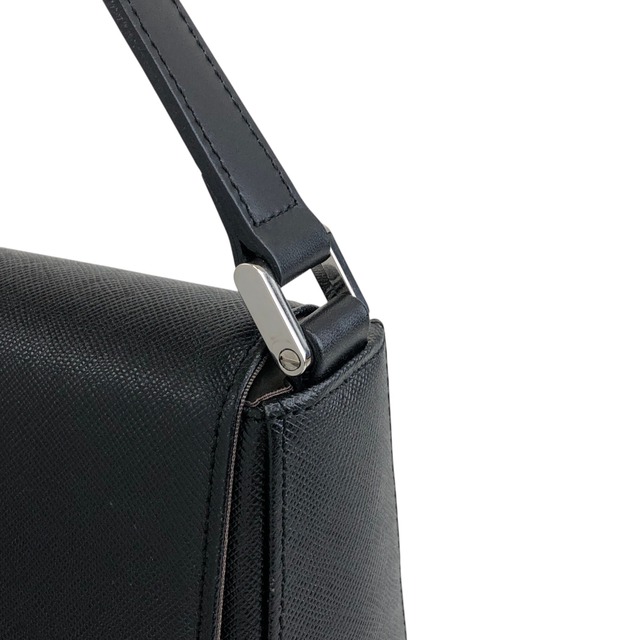 BURBERRY バーバリー ショルダーバッグ ブラック ロゴプレート レザー ワンショルダー  vintage ヴィンテージ オールド 5huwxe