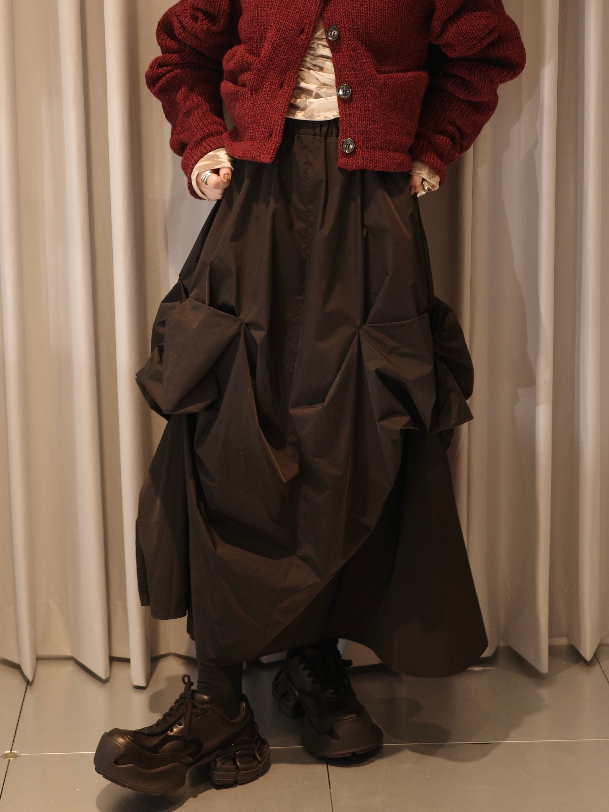 25AW】ENFOLD エンフォルド / RIBBON TUCK SKIRT / スカート | TRENT
