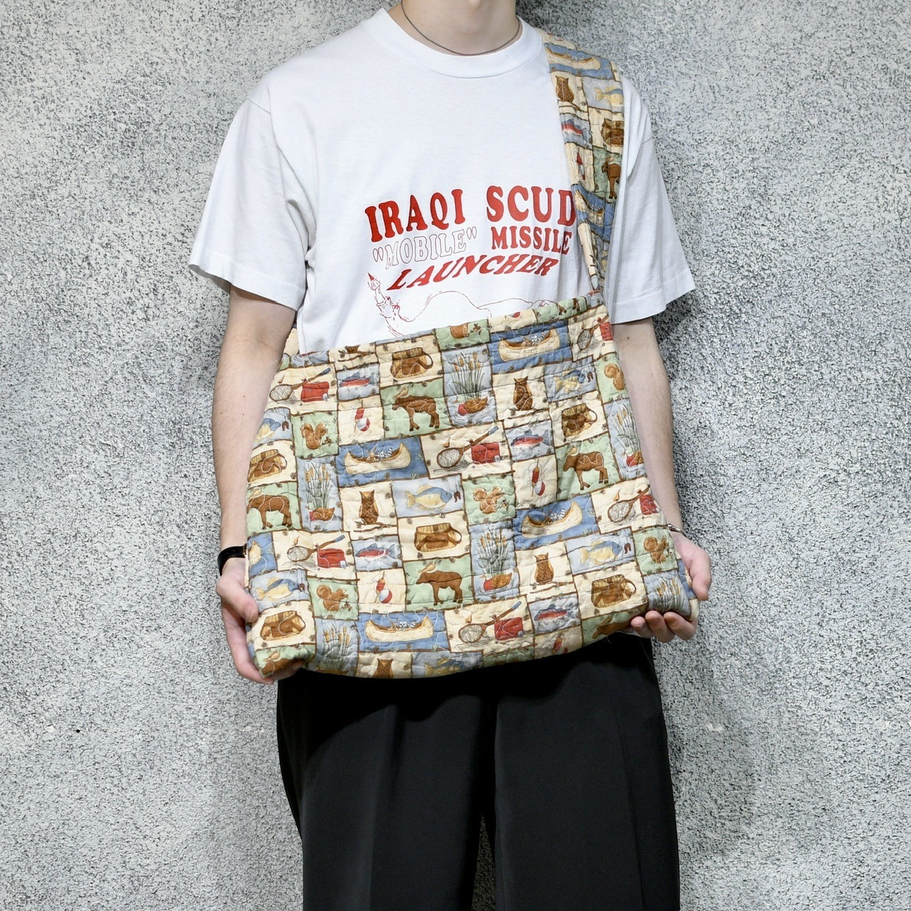 kroneko original quilting rug shoulder bag