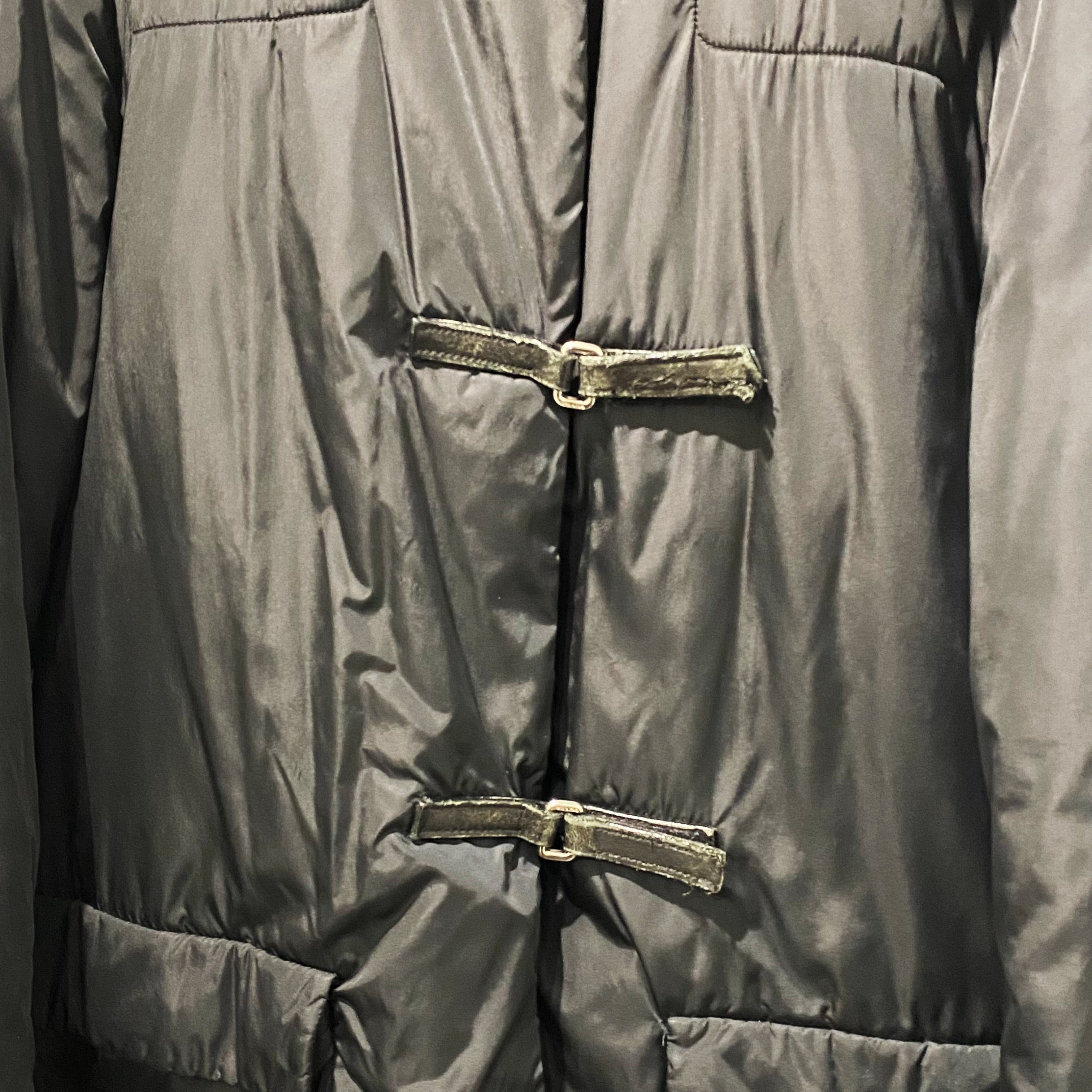 PRADA プラダ 99AW Leather Belt Hooded China Coat ダウンコート 