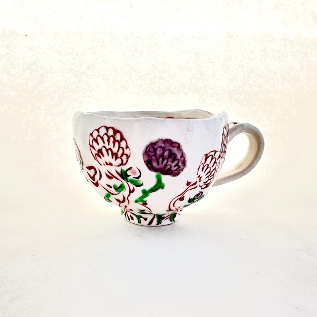志野赤絵花鳥マグカップ【榛澤宏】 志野赤絵花鳥マグカップ【榛澤宏】