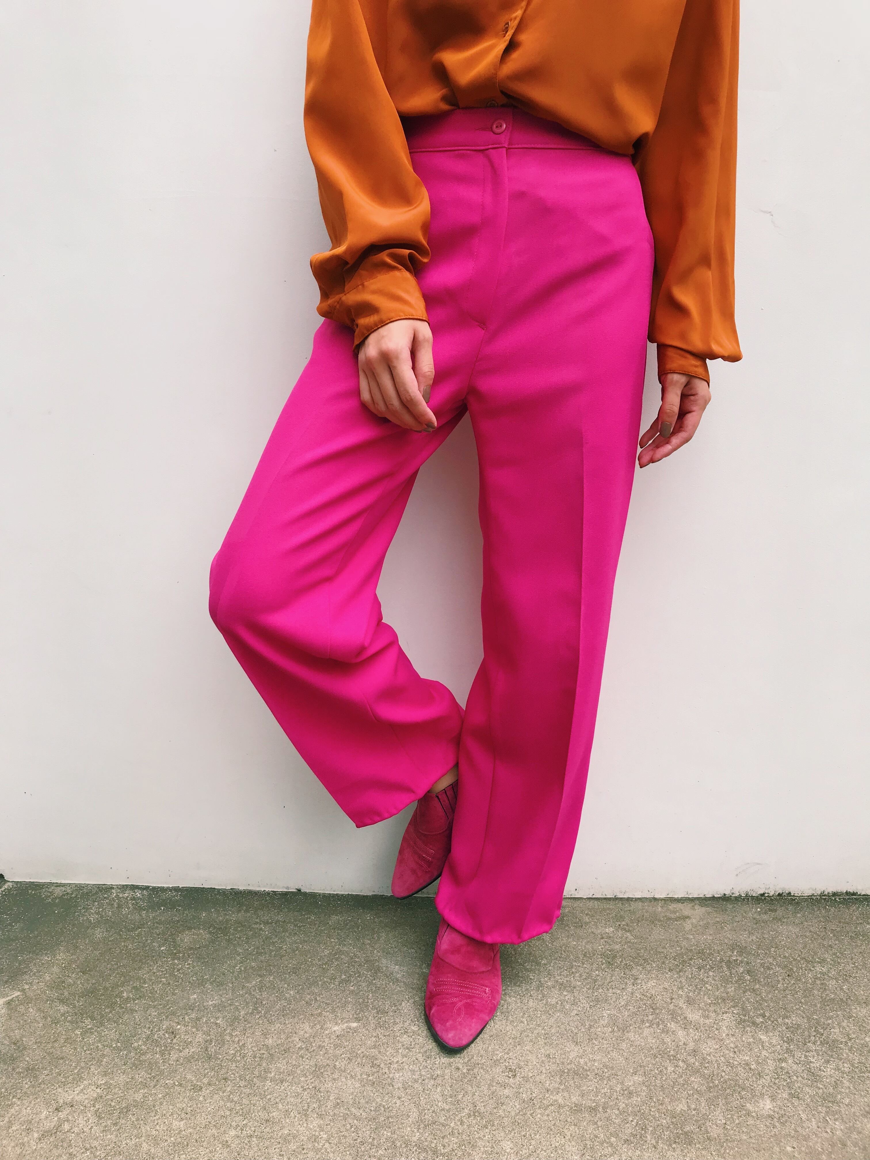 70s pink simple pants ( ヴィンテージ ピンク パンツ ) | Riyad 