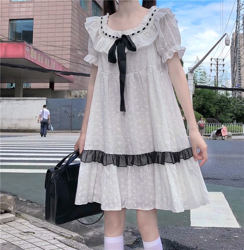 ✞ リボン♥カワイイ♥ スウィート スクウェア ステッチ ✞ゴスロリ SM ミリ 甘ロリ クラロリ 和ロリ エレガント 黒ロリ 姫ロリ 華ロリ BB-BB4439717