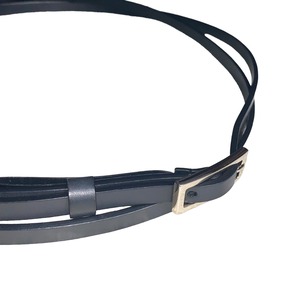GUCCI black leather winding narrow belt