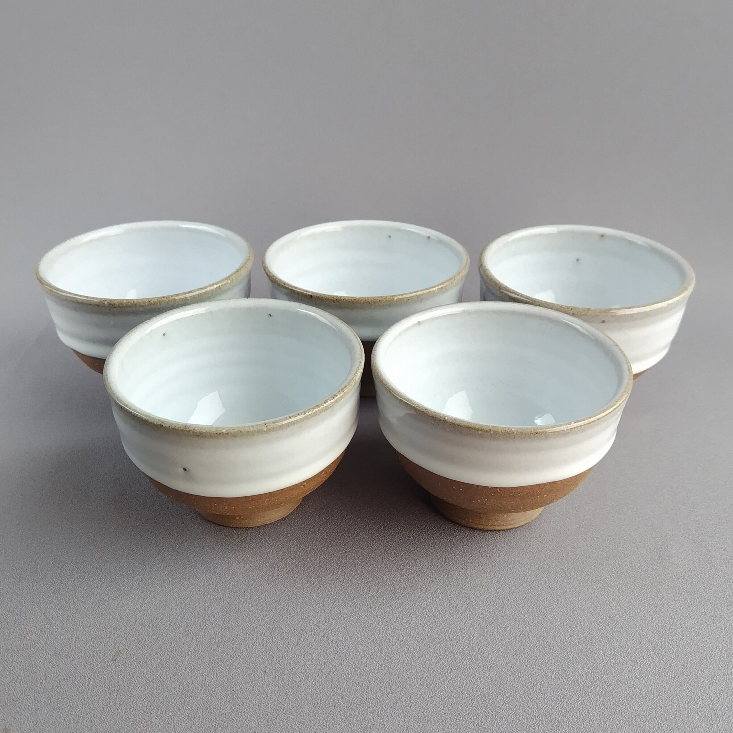 五客組 汲み出し茶碗 白萩釉 【商品番号：00903】 | やきもの實陶（さ