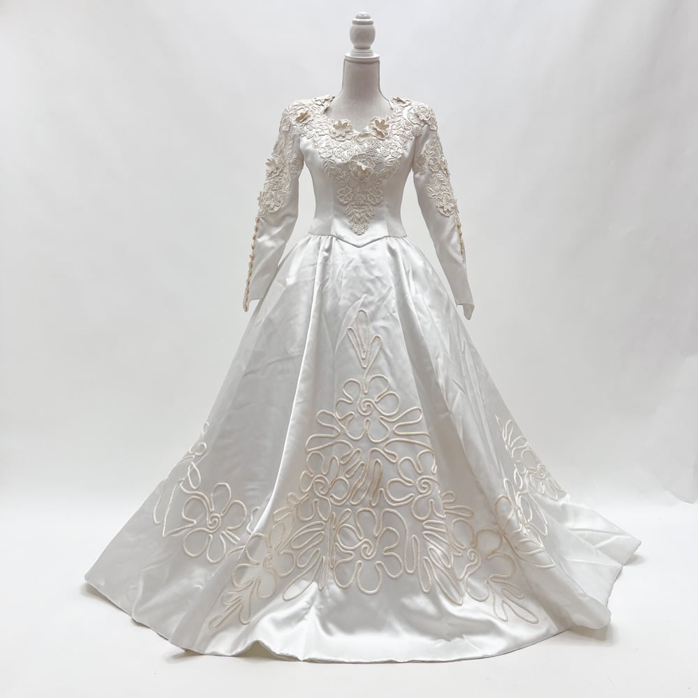 中古 ウェディングドレス プリンセス ホワイト 9号 W-323