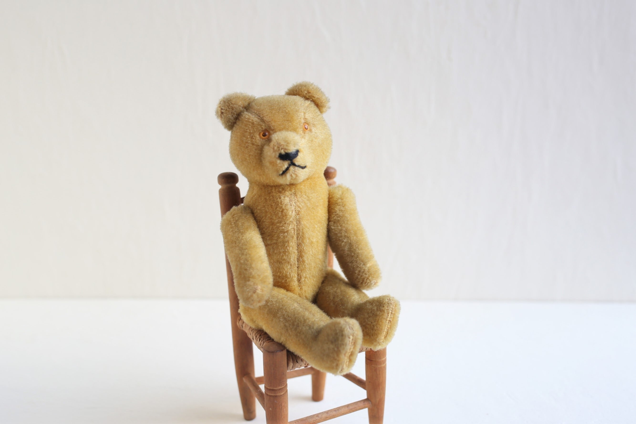 ドイツ アンティーク ヴィンテージ テディベア ピーナッツベア 21cm N-04245