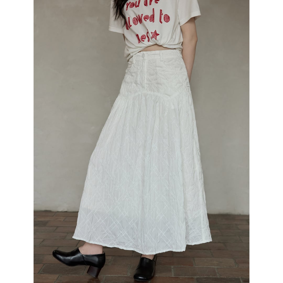 quilted flare skirt