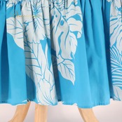 フラダンス 衣装 ワンピース ドレス ブルー系 ホワイト系 ハイビスカス柄 モンステラ柄 フリル かわいい 華やか 鮮やか 明るい 爽やか 水色 白 ダンス衣装 ハワイアンダンス レディース ハワイアン アロハ ハワイアンプリント フラ ダンス レッスン 練習