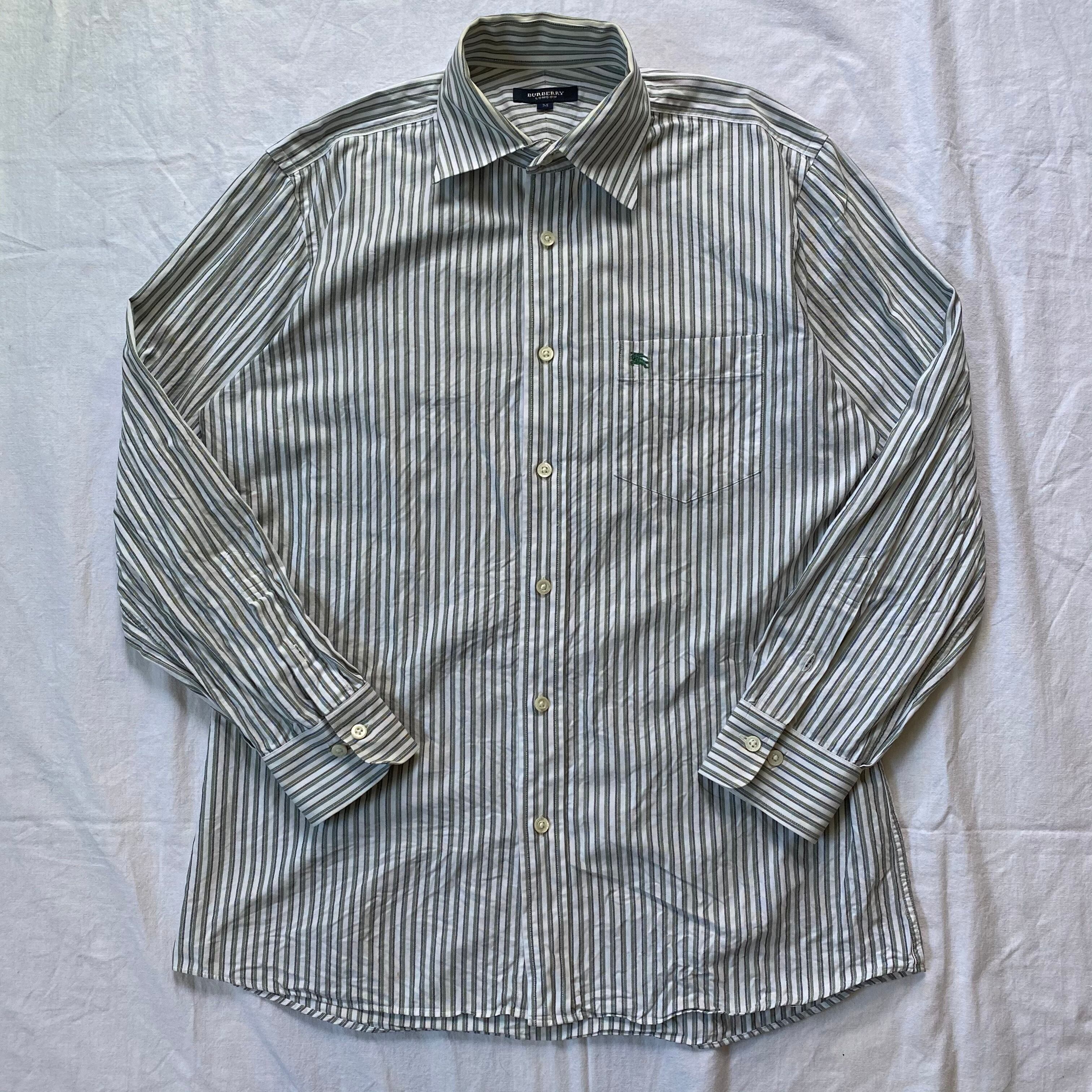 90s Burberry ストライプ シャツ 古着 ヴィンテージ used vintage old ...