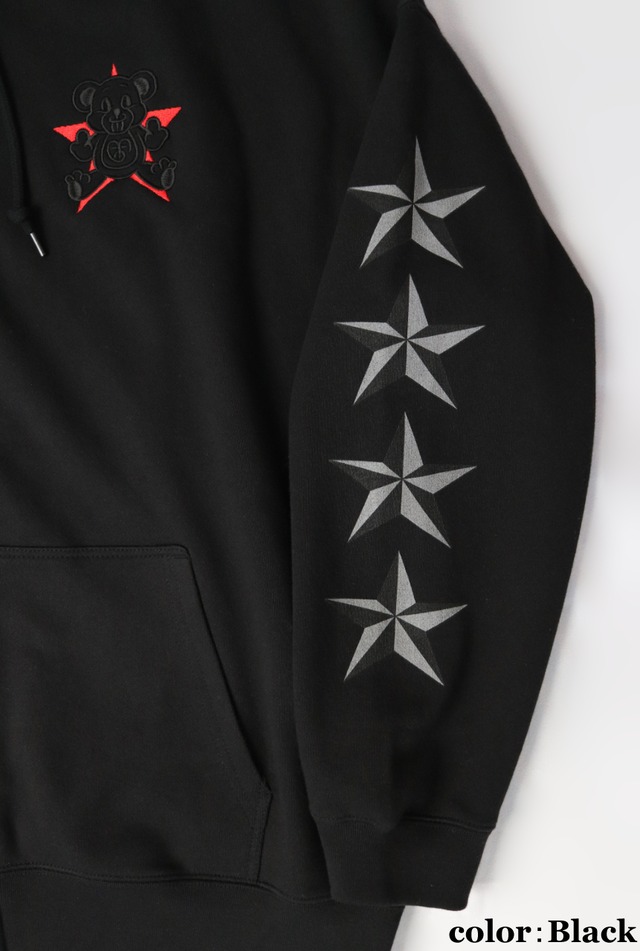 Bear Star Sweat Zip Up Hoodie  (ベアー  スター スウェット ジップ アップ フーディー)【Gray】